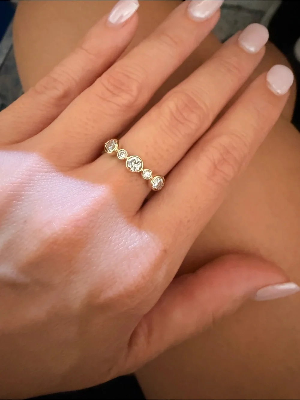 Solid 14k Yellow Gold Bezel Set, 1ct IGI Certified Lab Grown Diamond Band